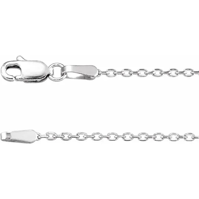 SS Rhodium Plated 1.4mm DC Cable Chain CH1020-16