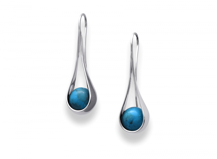 SS Captivating w/Turquoise Earring EA75412T