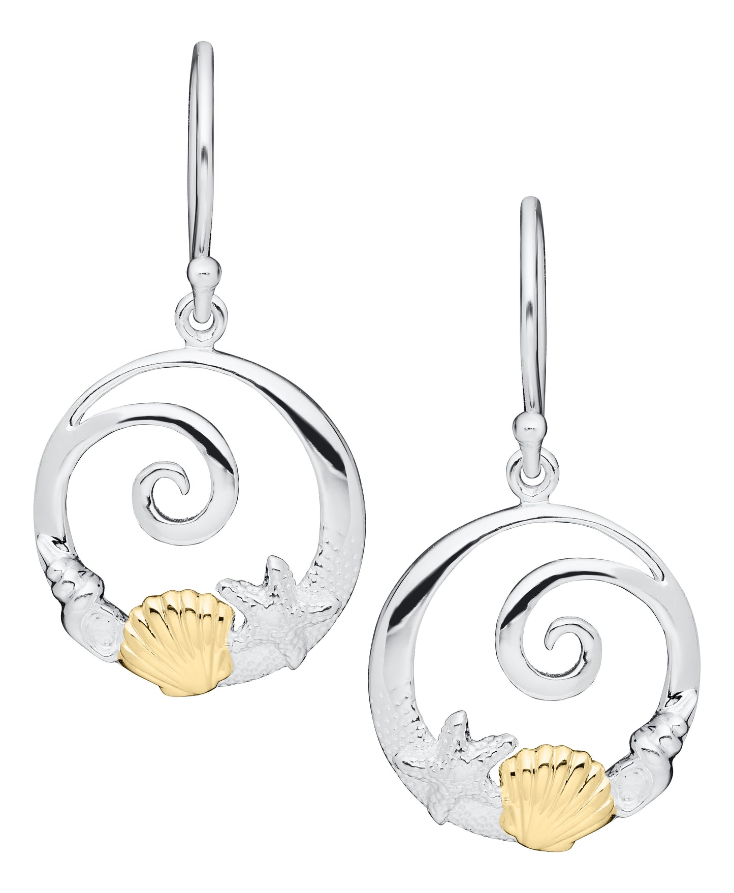 SS/YG Sea Life earring NET027