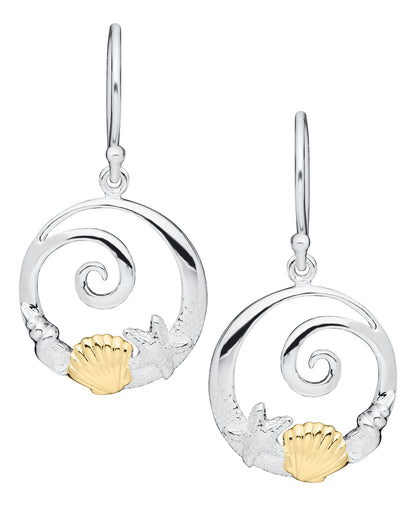 SS/YG Sea Life Earring NET027