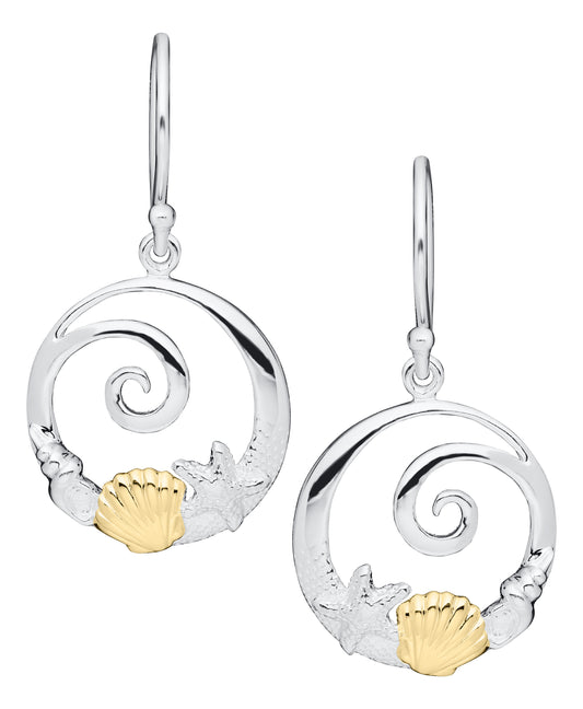 SS/YG Sea Life earring NET027