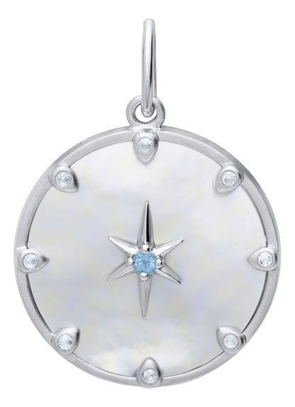 SS MOP Compass Rose Necklace NP3590-18
