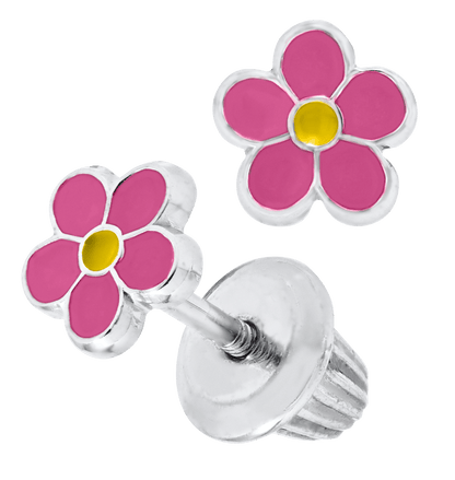 SS Pink & Yellow Earring ES398