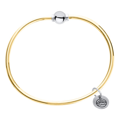 SS/Gold Filled Plain Bead Bracelet FB5405-70