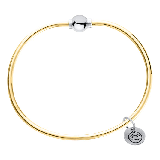 SS/Gold Filled Plain Bead Bracelet FB5405-70