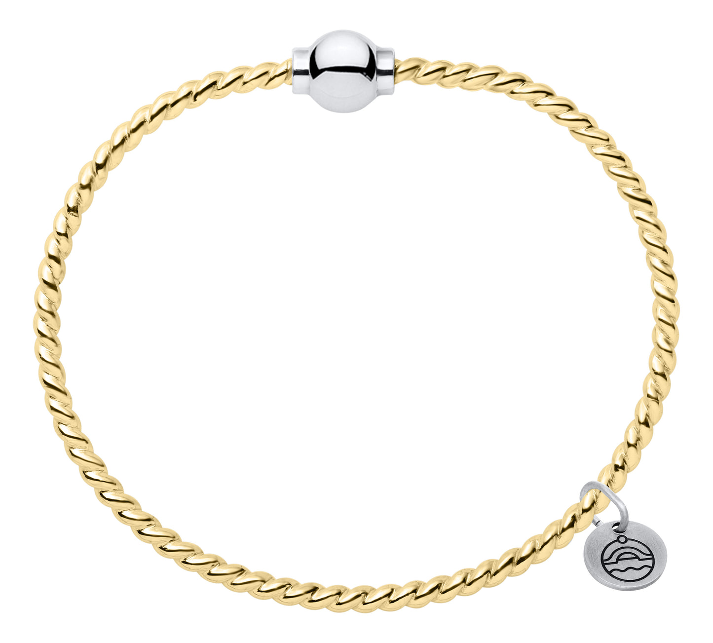 SS/Gold Filled Twist Bracelet FB5408-70