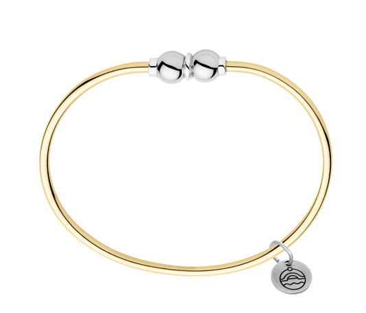 SS/Gold Filled Double Bead Bracelet FB5411-75