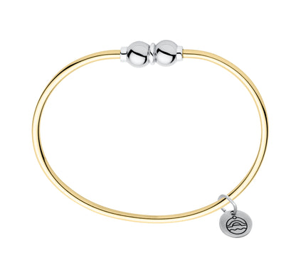 SS/Gold Filled Double Bead Bracelet FB5411-70