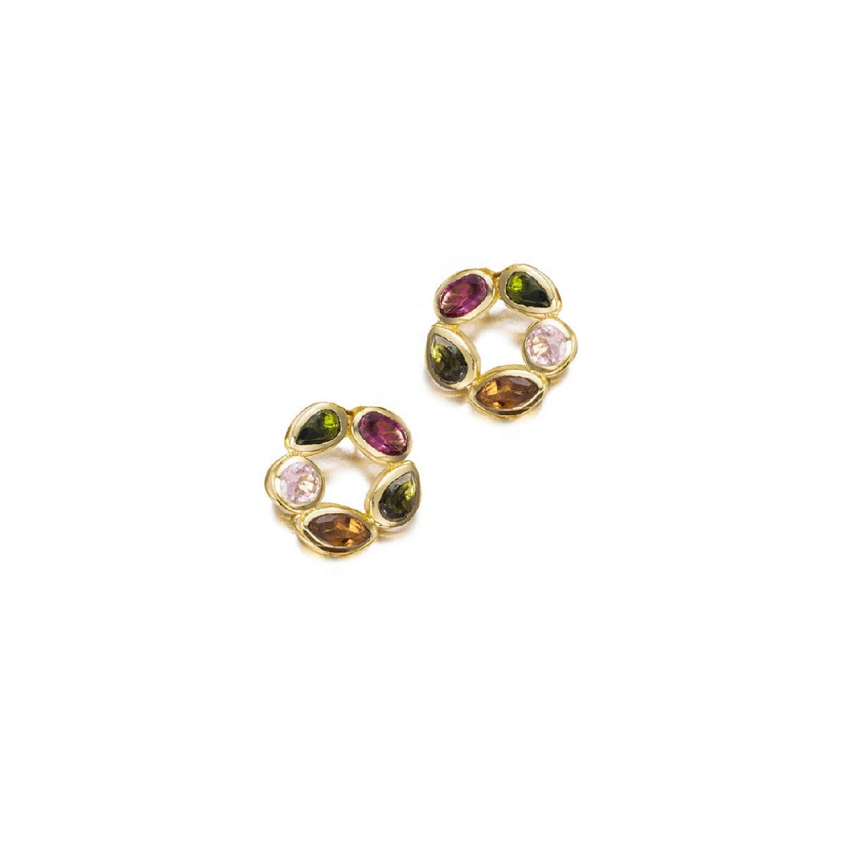 18k Vermeil Tourmaline Flower Stud PE29 - 057/OTU