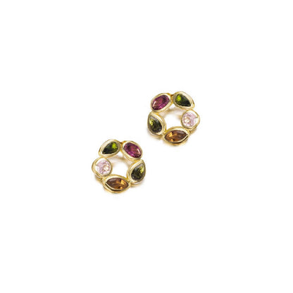 18k Vermeil Tourmaline Flower Stud PE29 - 057/OTU