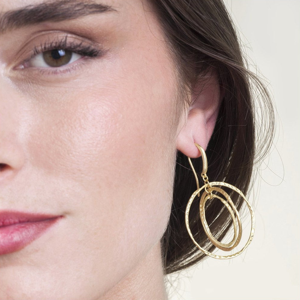 18k Vermeil Interlocked Circle Dangle PE20 - 459/O