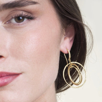 18k Vermeil Interlocked Circle Dangle PE20 - 459/O