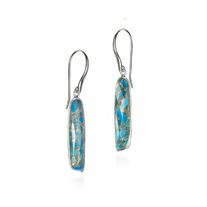 SS Turquoise Atlas Dangle Earring PE29 - 4257/HTQ