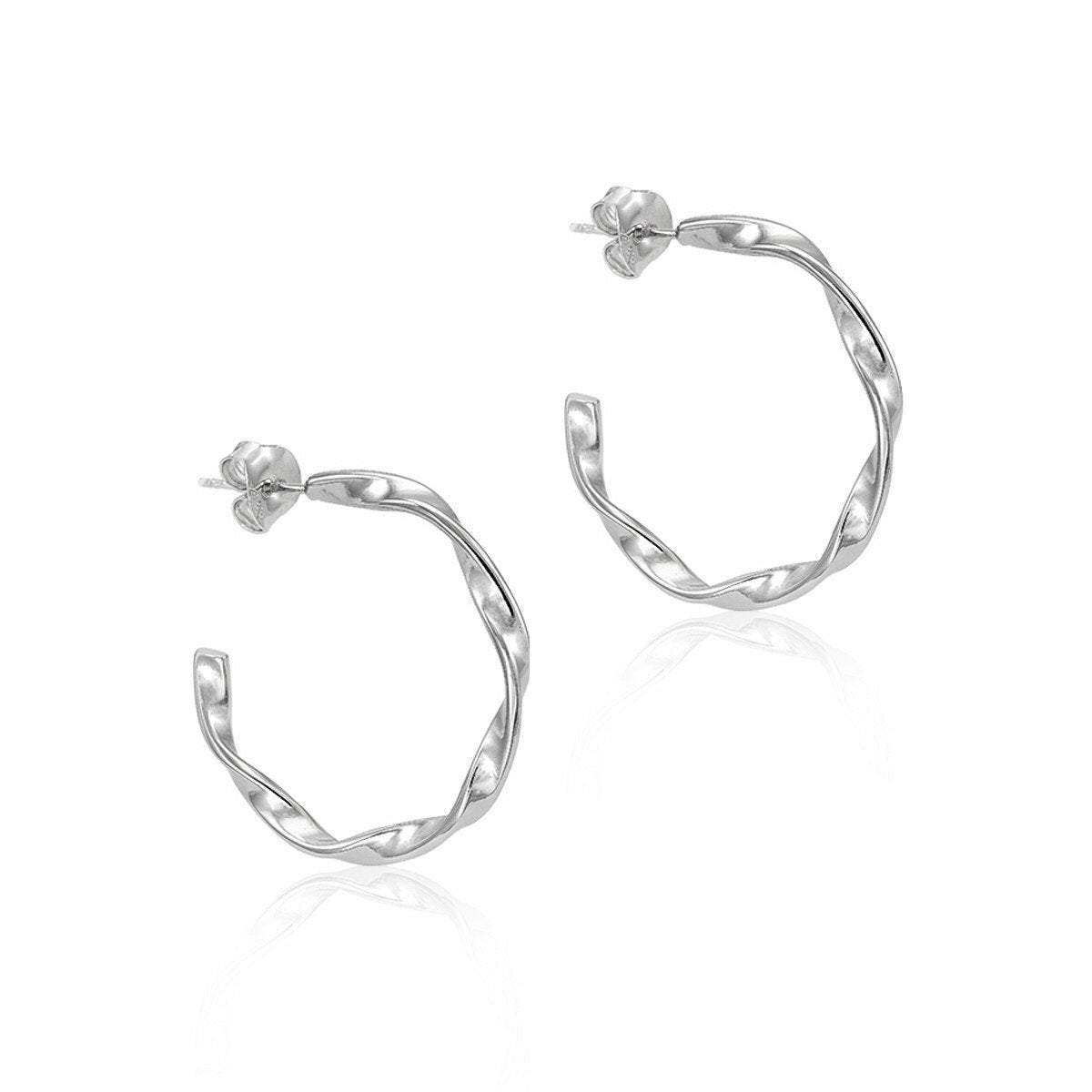Sterling Silver 26mm Twist Hoop PE20 - 4062/H