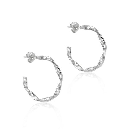 Sterling Silver 26mm Twist Hoop PE20 - 4062/H