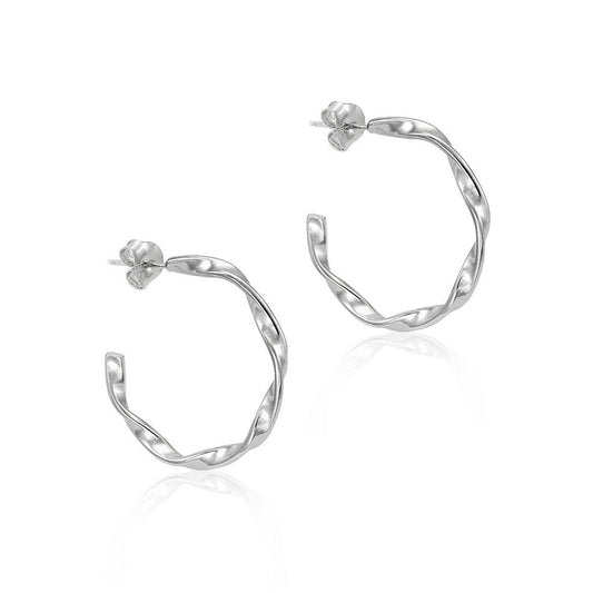 Sterling Silver 26mm Twist Hoop PE20 - 4062/H