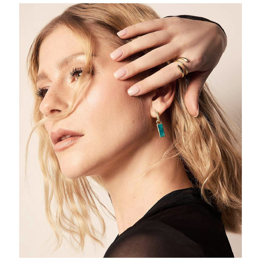 18k Vermeil Apatite Hoop Dangle PE129- 3283/APO