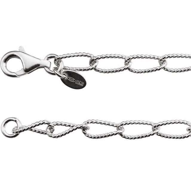 SS 4.5mm Knurled Curb Chain CH1068 - 24"