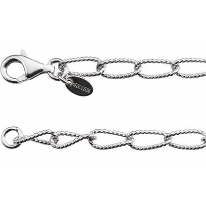 SS 4.5mm Knurled Curb Chain CH1068 - 24"