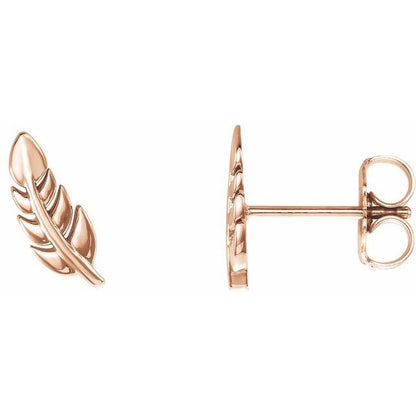 14kR Leaf Stud Earring 86459