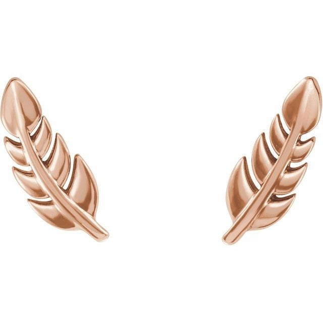 14kR Leaf Stud Earring 86459