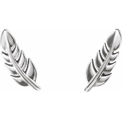 SS Leaf Stud Earring 86459