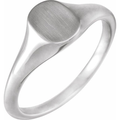 SS 8x6mm Brushed Oval Signet Ring 51552
