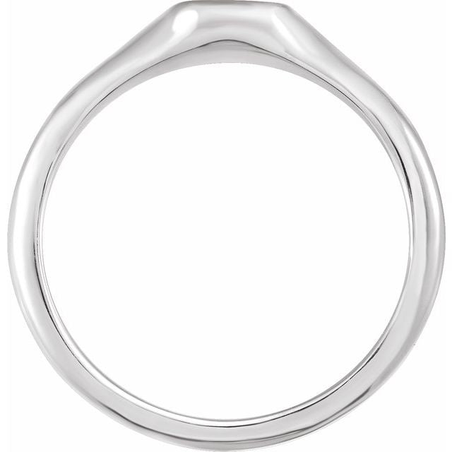 SS 8x6mm Brushed Oval Signet Ring 51552