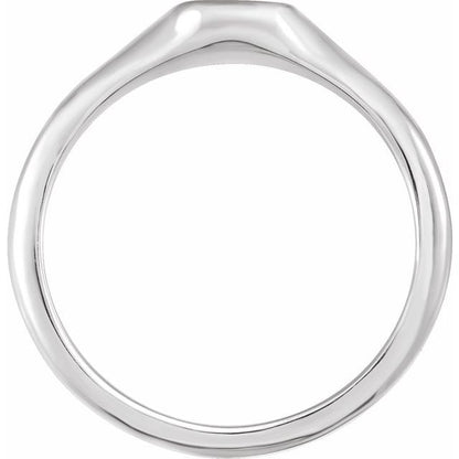 SS 8x6mm Brushed Oval Signet Ring 51552
