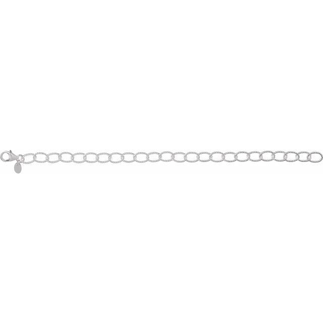 SS 6mm Knurled Cable Chain Bracelet CH1064 - 7"