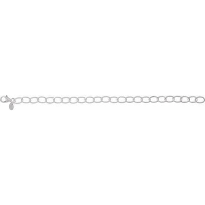 SS 6mm Knurled Cable Chain Bracelet CH1064 - 7"