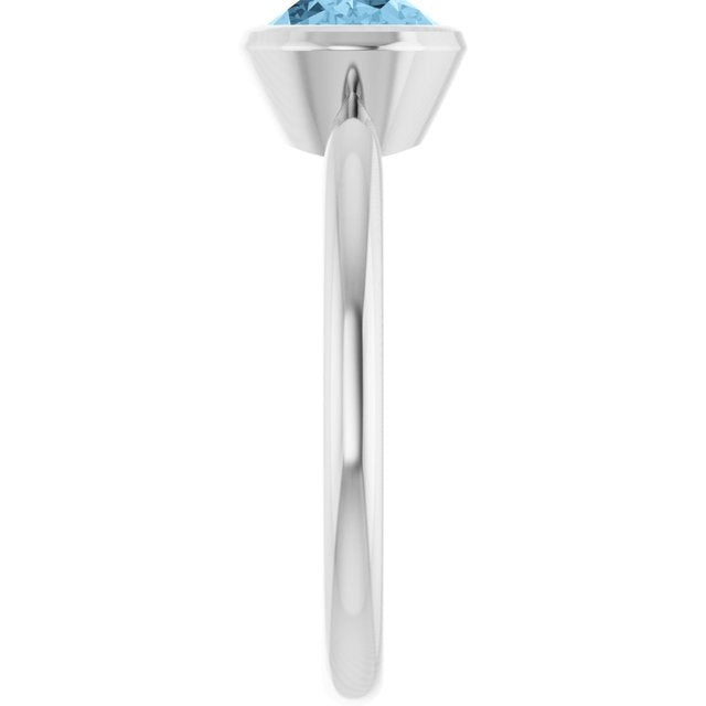 14kW 8x6mm Swiss Blue Topaz Bezel Ring 72021