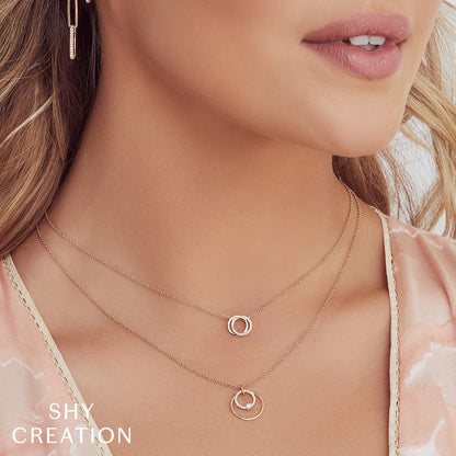 14kW .07cttw Dia Knot Circle Necklace SC55009637-15-18