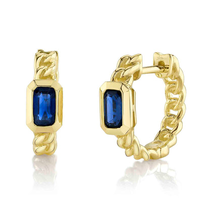 14kY .71cttw Sapphire Link Hoop SC36214700
