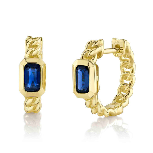14kY .71cttw Sapphire Link Hoop SC36214700