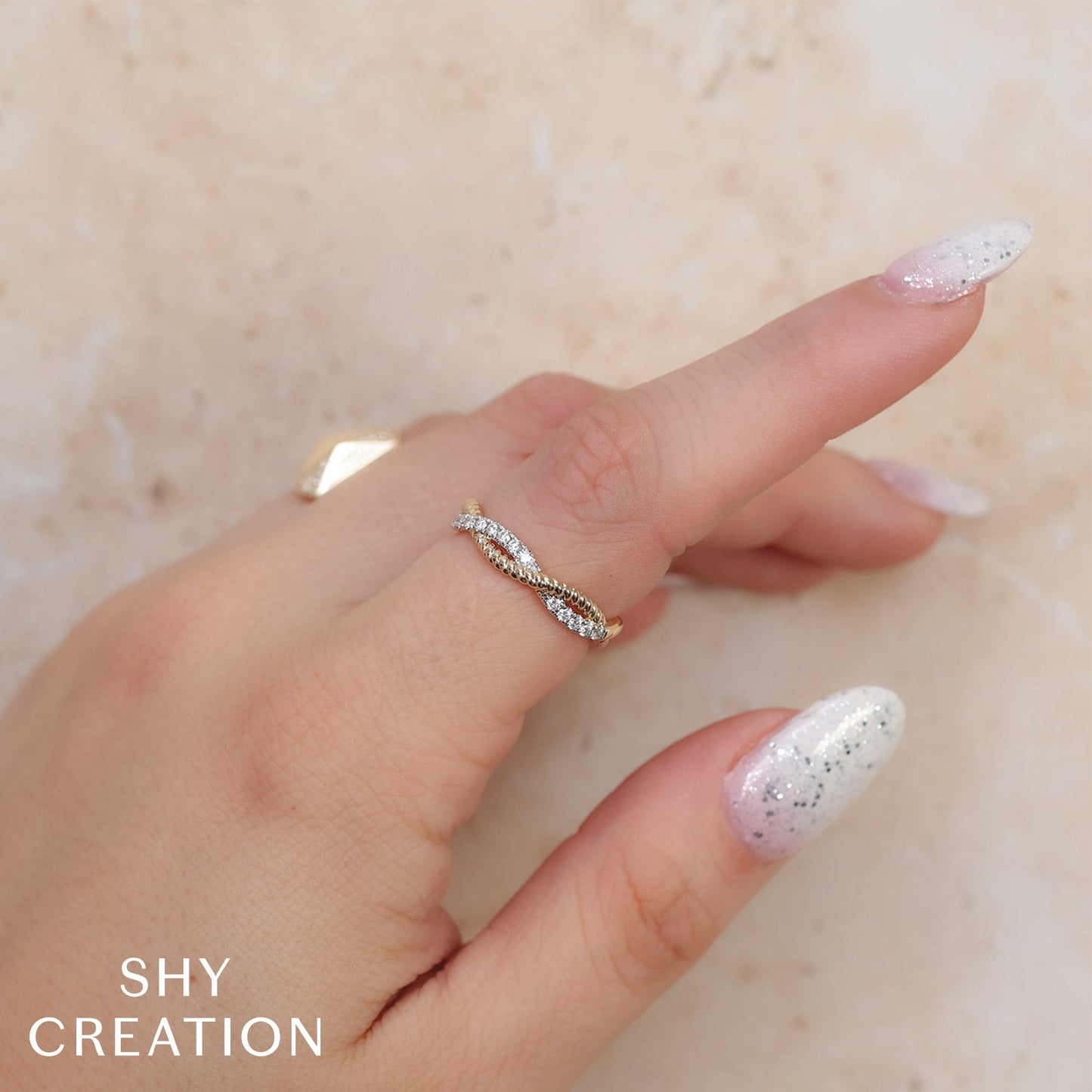 14kY/W .22cttw Diamond Twist Ring SC55026861RD - 7