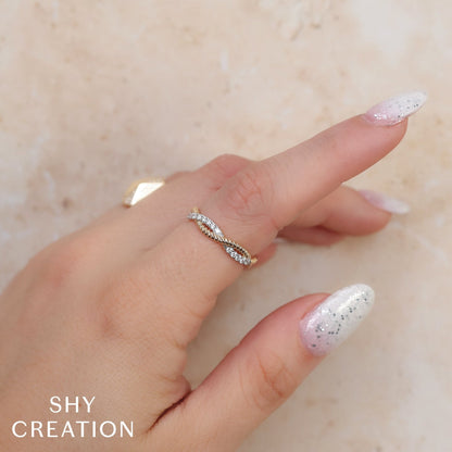 14kY/W .22cttw Diamond Twist Ring SC55026861RD - 7