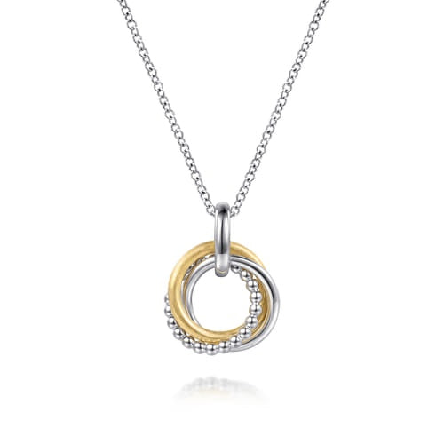 SS/14kY Multi-Circle Door Knocker Necklace NK8165MZJJJ