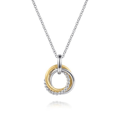 SS/14kY Multi-Circle Door Knocker Necklace NK8165MZJJJ