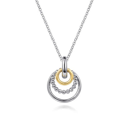 SS/14kY Multi-Circle Drop Necklace NK8183MZJJJ
