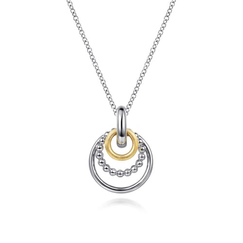 SS/14kY Multi-Circle Drop Necklace NK8183MZJJJ