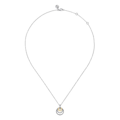 SS/14kY Multi-Circle Drop Necklace NK8183MZJJJ