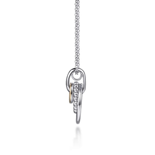 SS/14kY Multi-Circle Drop Necklace NK8183MZJJJ