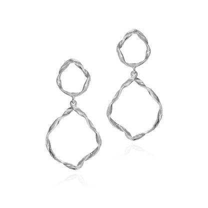 SS Irregular Circle Drop Earring PE129- 2326