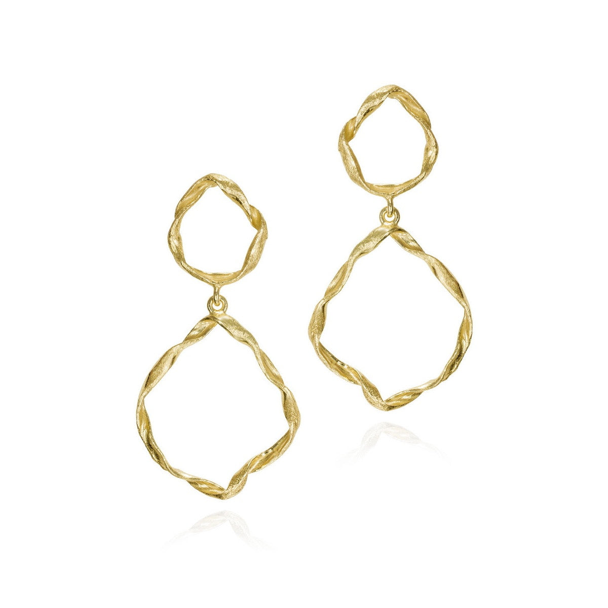 18k Vermeil Irregular Circle Drop Earring PE129-2326/O