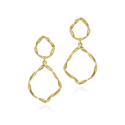 18k Vermeil Irregular Circle Drop Earring PE129-2326/O