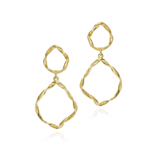 18k Vermeil Irregular Circle Drop Earring PE129-2326/O