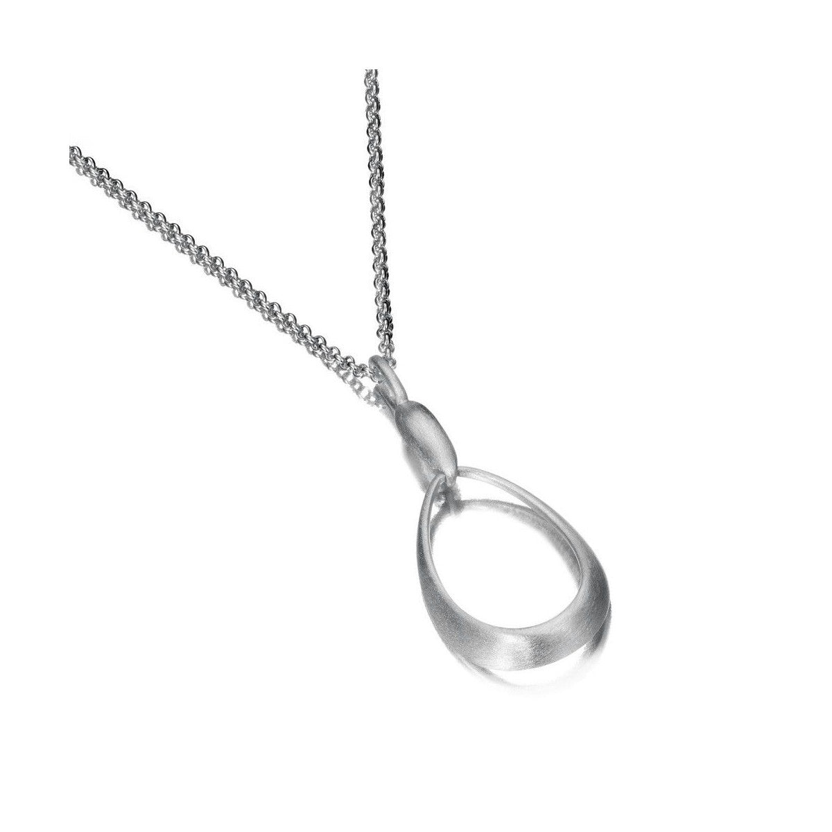 SS Satin Oval Drop Necklace CG120-51/M