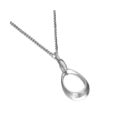 SS Satin Oval Drop Necklace CG120-51/M