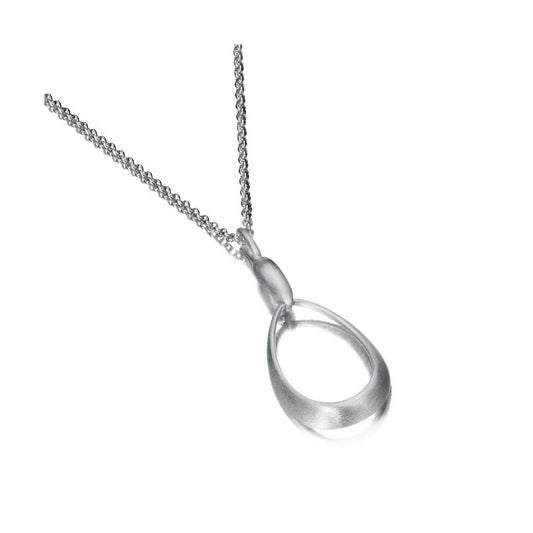 SS Satin Oval Drop Necklace CG120-51/M